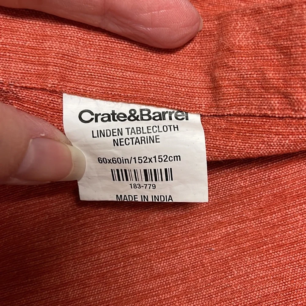 Crate & Barrel Linden Tablecloth in Nectarine